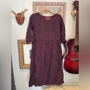 Pyne and Smith Purple Striped Linen Dress